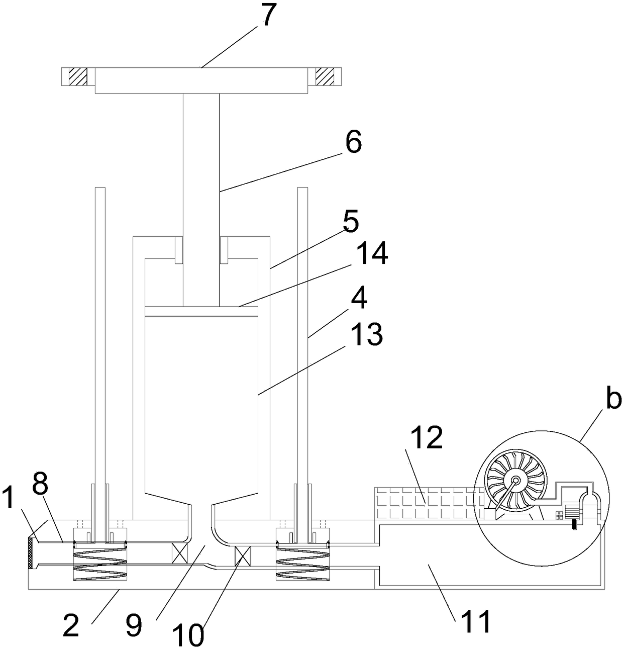 Pneumatic power generation type vehicle shock absorption and energy storage device