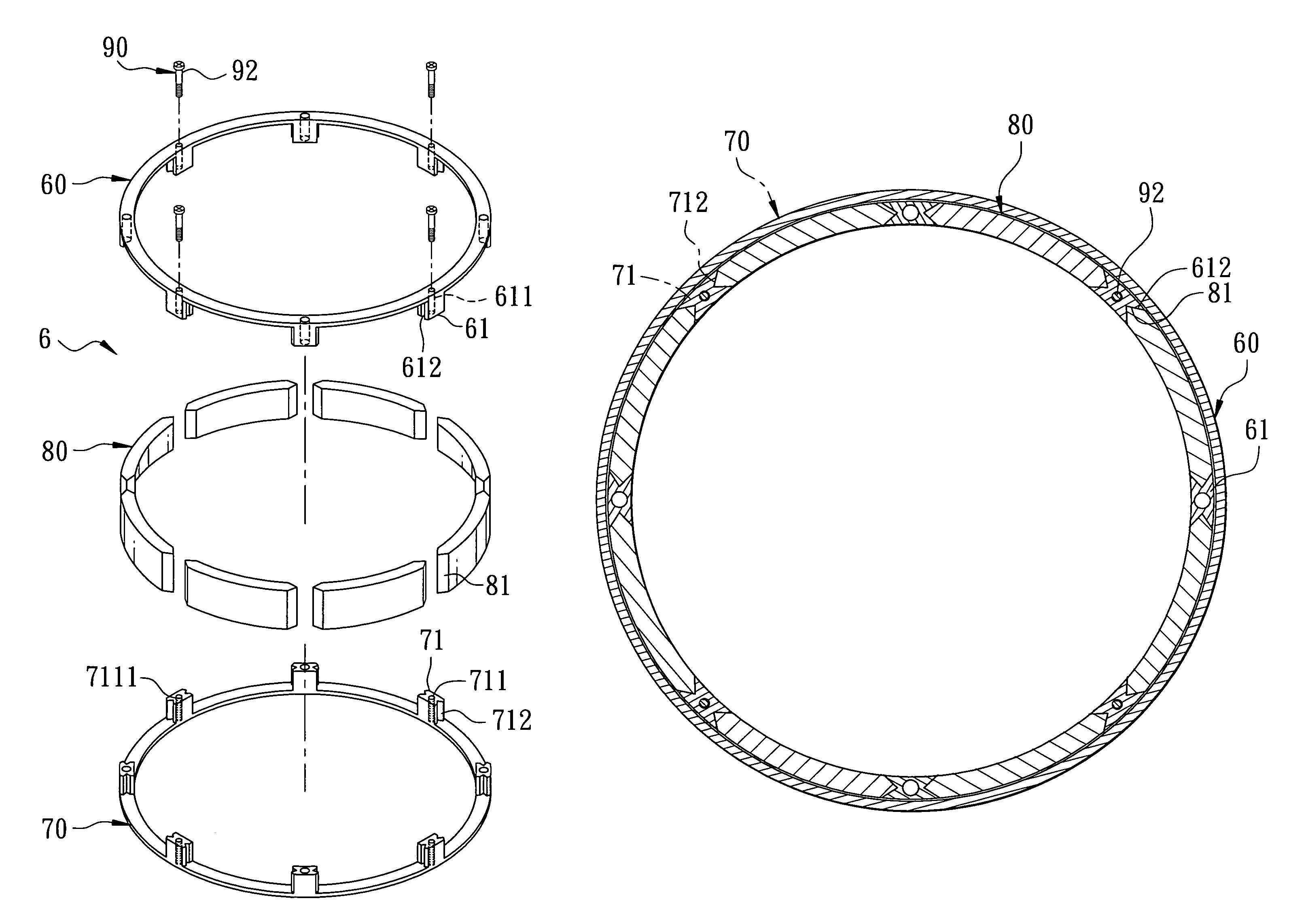 Motor magnet fixing device