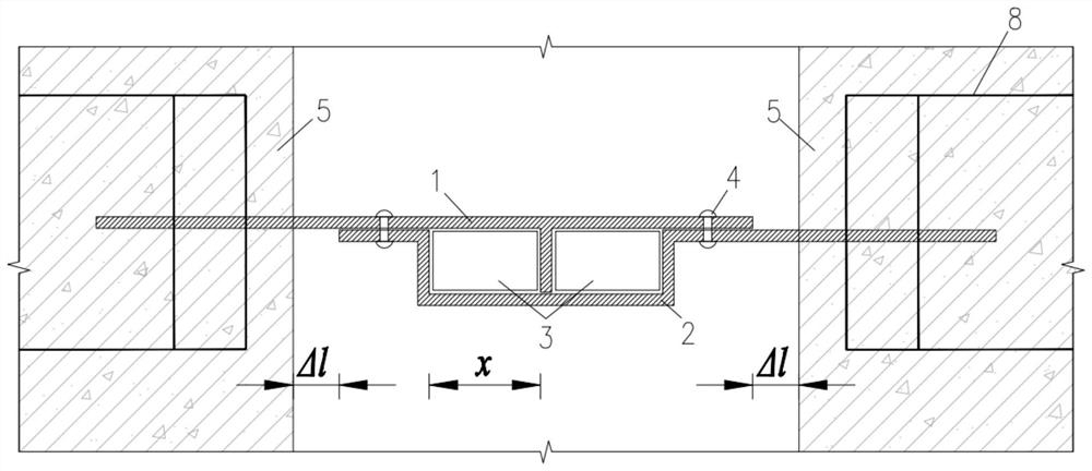 A two-way sliding extrusion type large deformation waterproof deformation joint structure