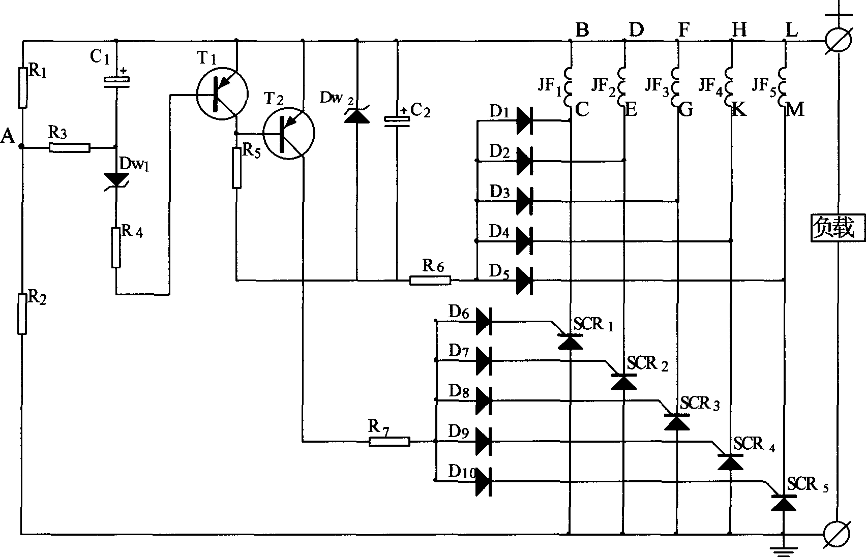 Five-phase half-wave rectification manostat for automobile