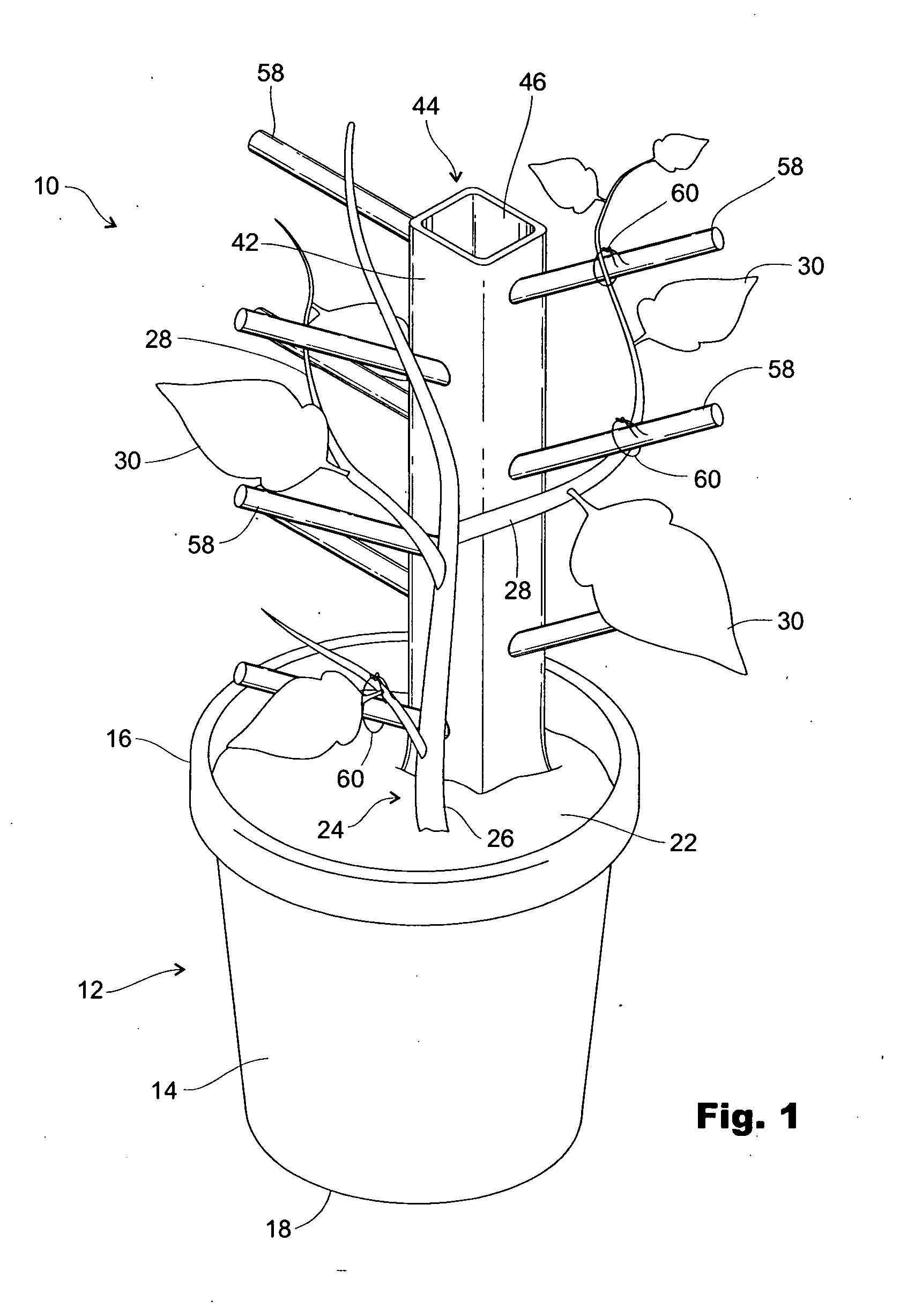 Flower pot plant hold up device