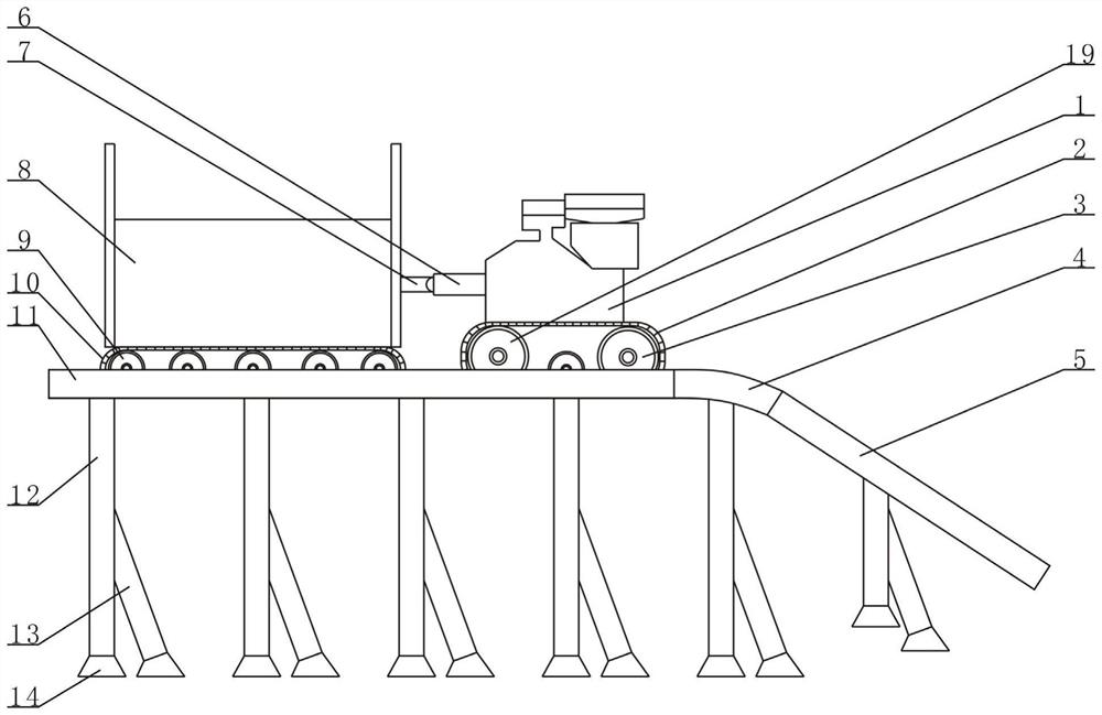 A special track for transmission line construction and transportation and its construction method