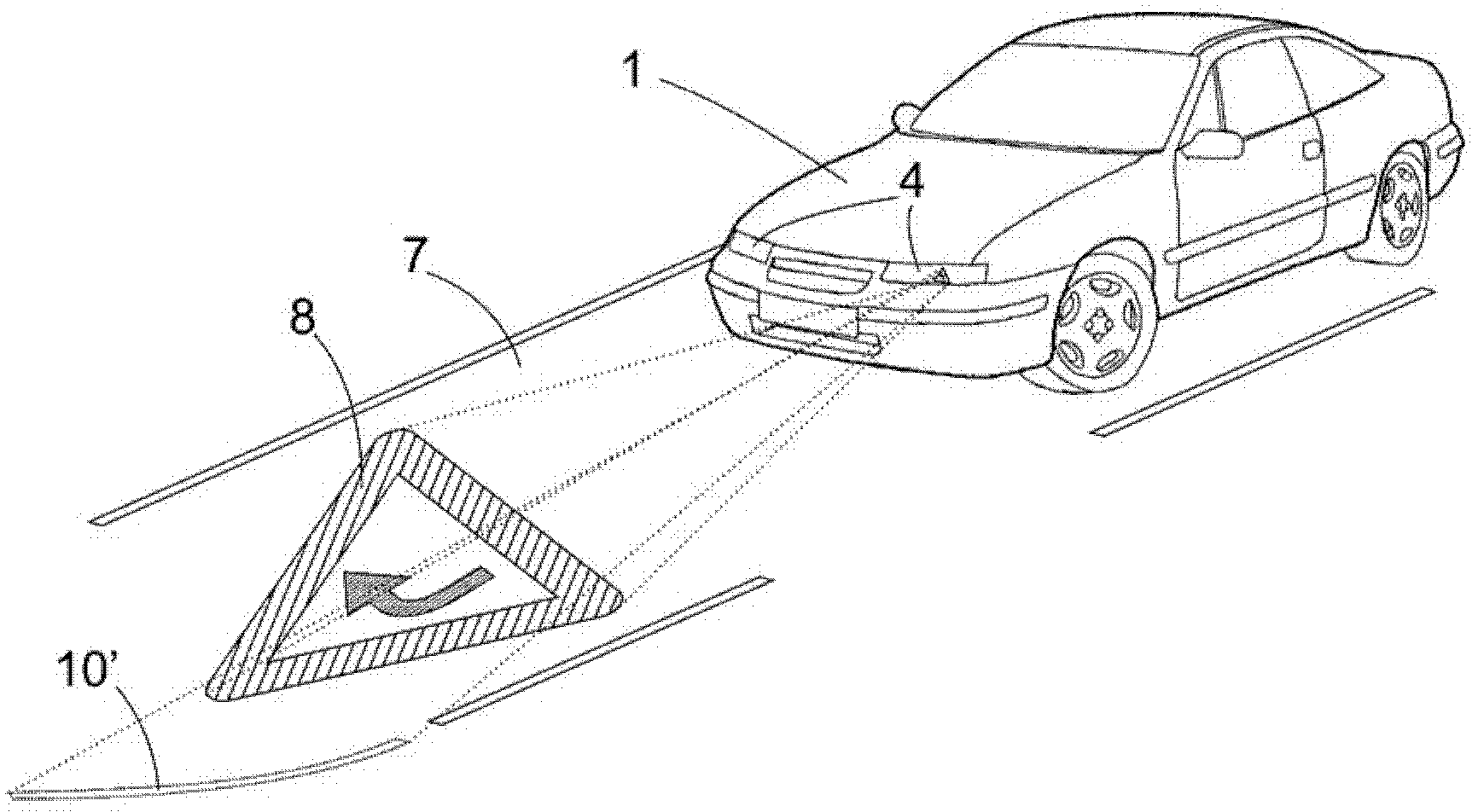 Motor vehicle with digital projectors