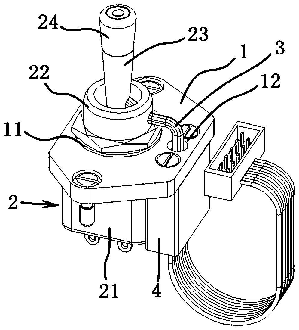 Toggle switch handle illumination structure