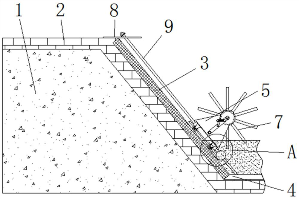 Anti-skid retaining wall for side slope