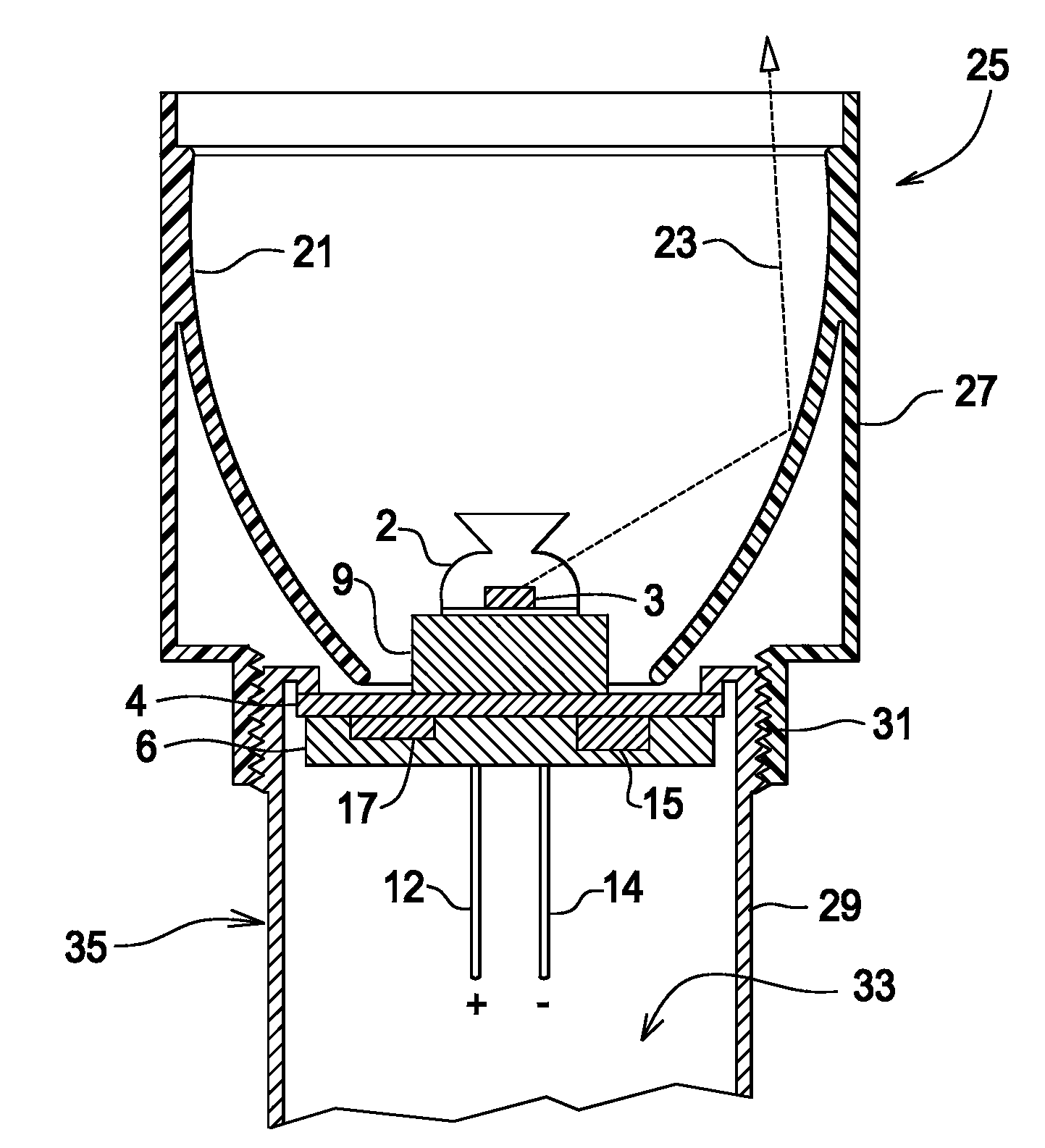 Replacement illumination device for a miniature flashlight bulb