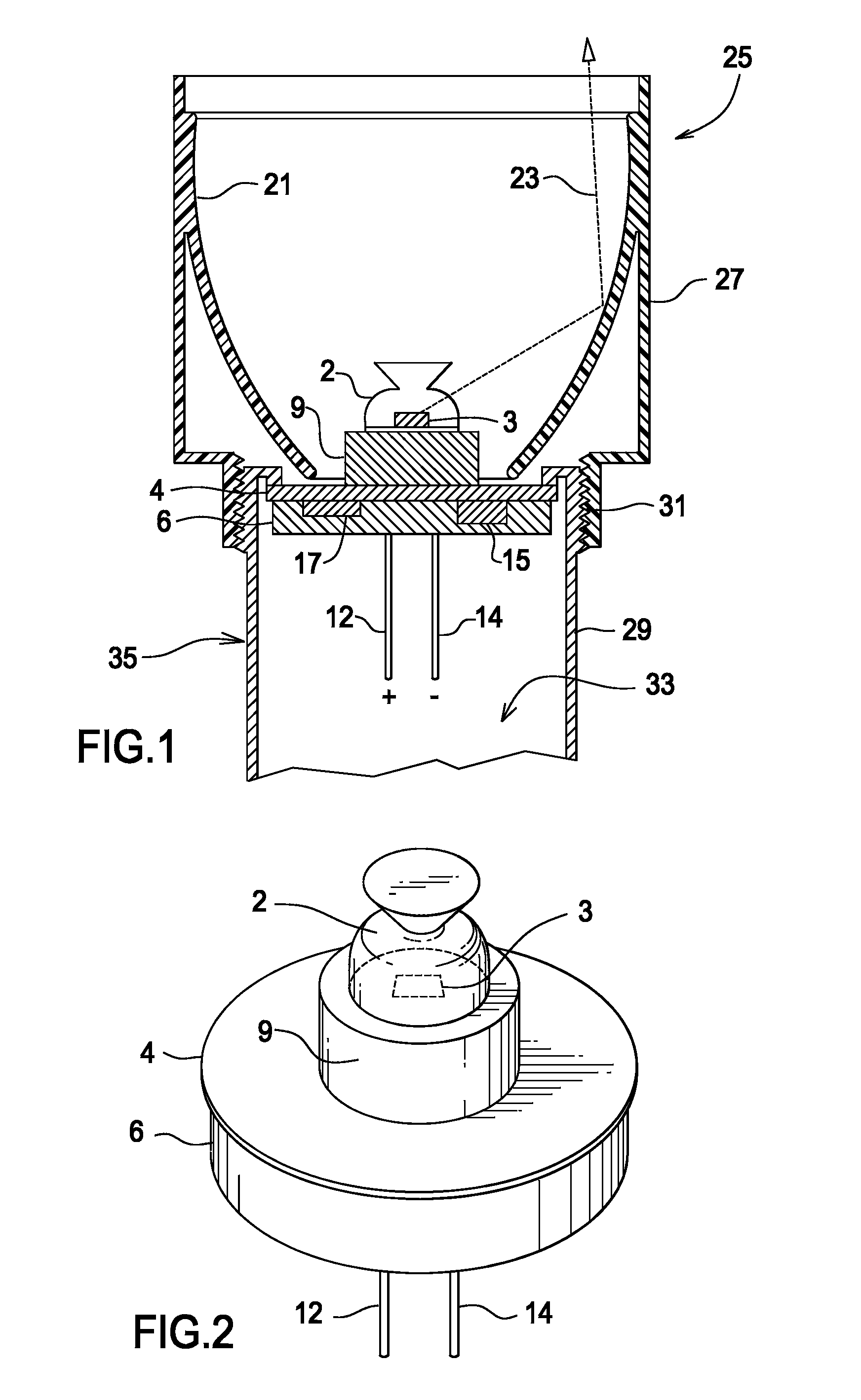 Replacement illumination device for a miniature flashlight bulb