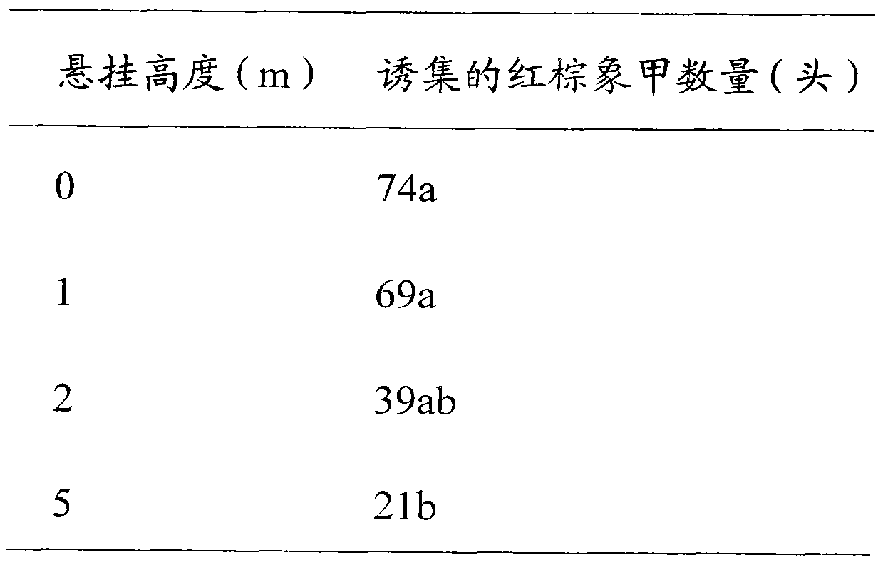 Method for monitoring rhynchophorus ferrugineus through pheromones