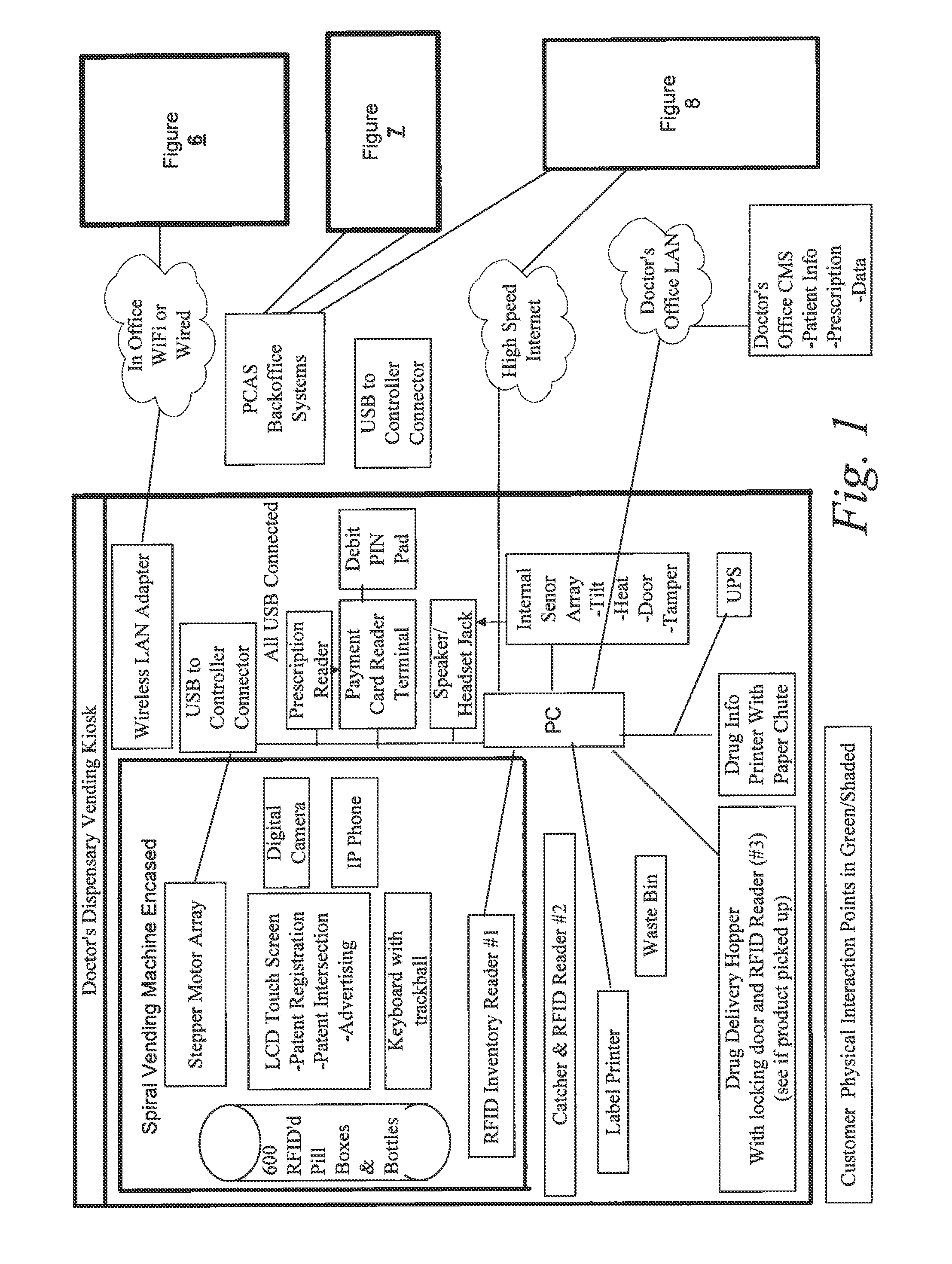 Vending machine for storage, labeling and dispensing of a container