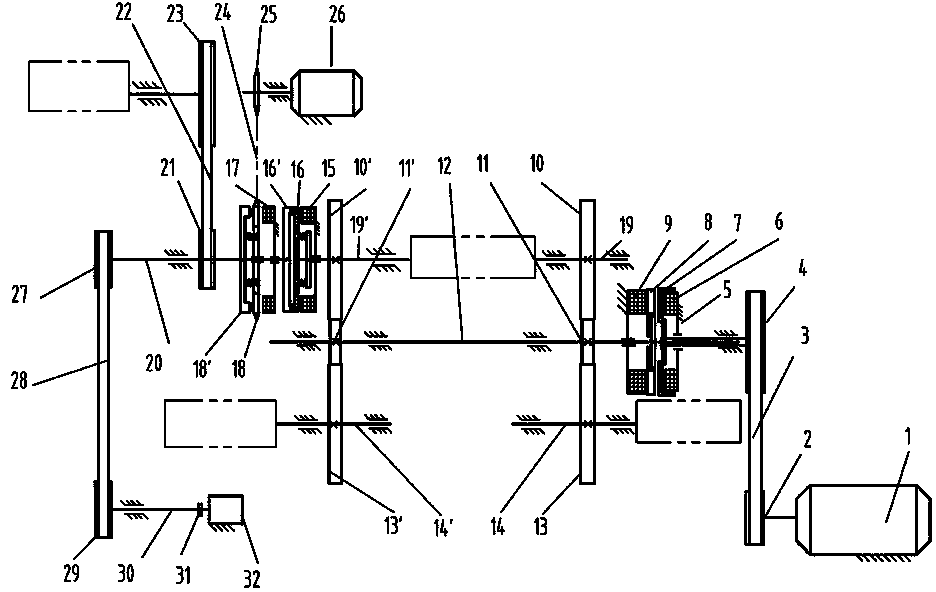 Weaving machine transmission and weaving machine position automatic calibration system driven by switch reluctance motor