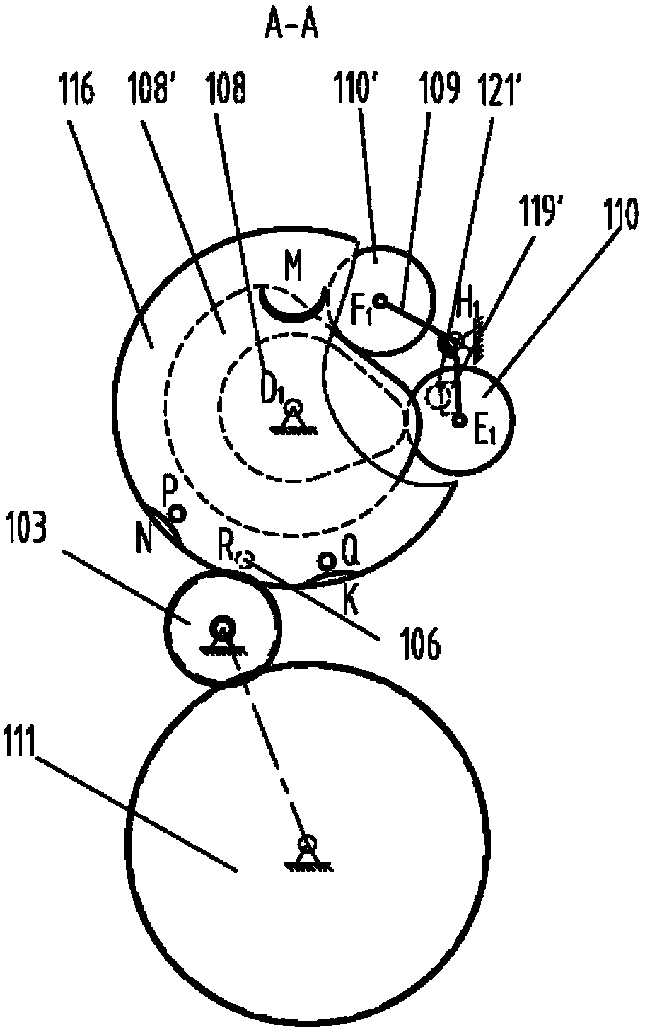 Weaving machine transmission and weaving machine position automatic calibration system driven by switch reluctance motor