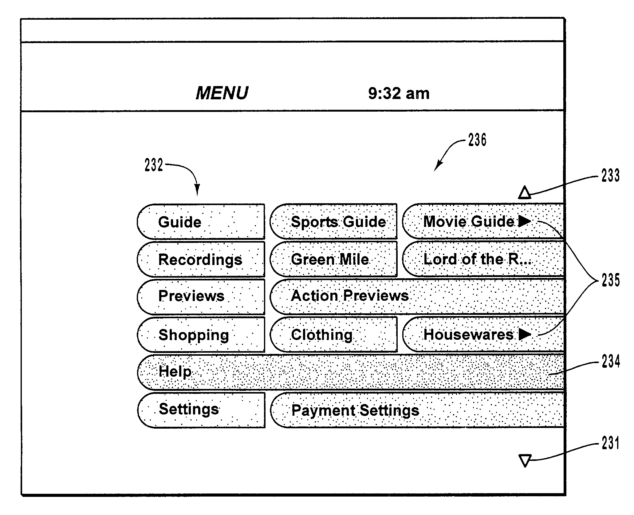 Categorical user interface for navigation within a grid