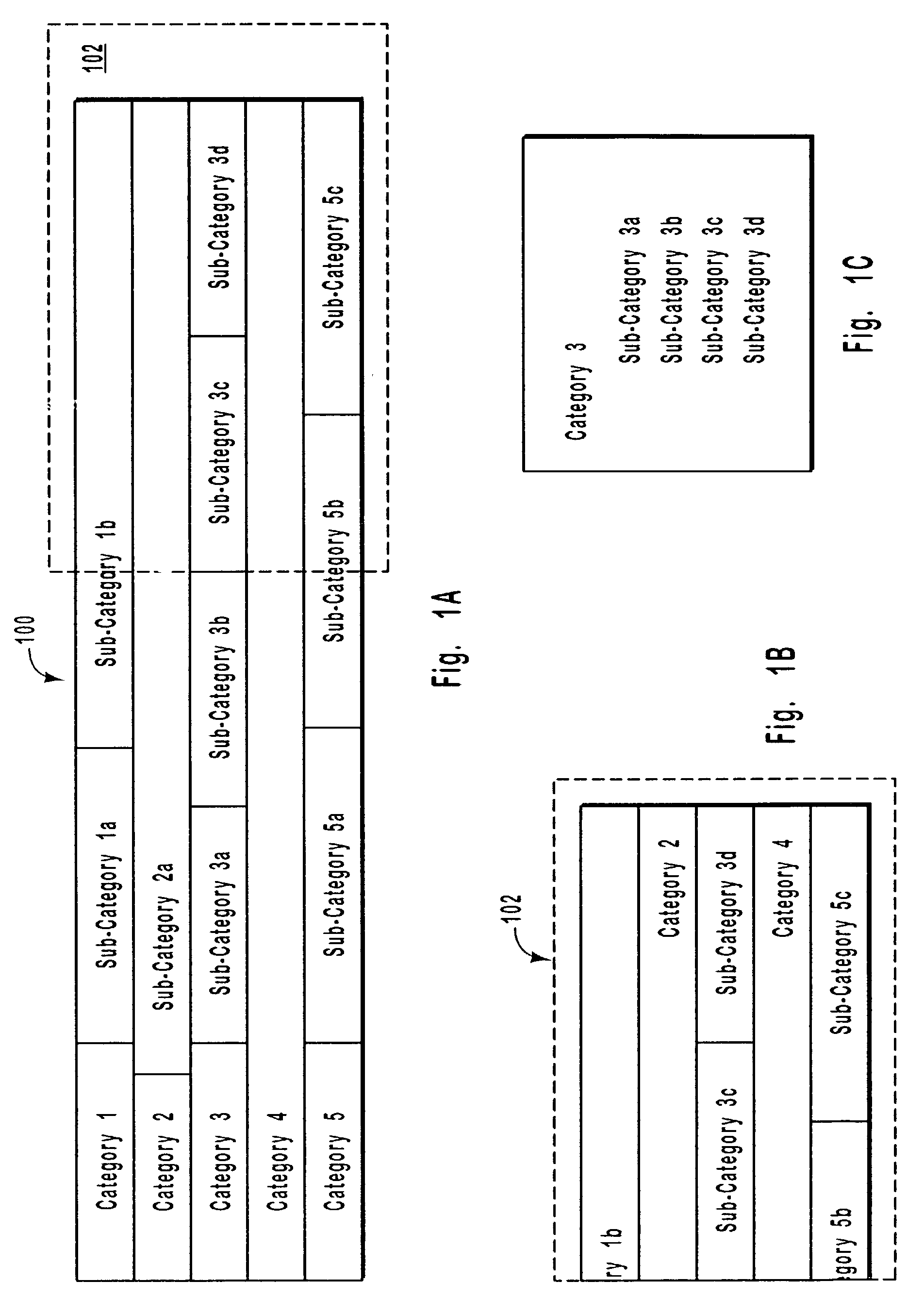 Categorical user interface for navigation within a grid