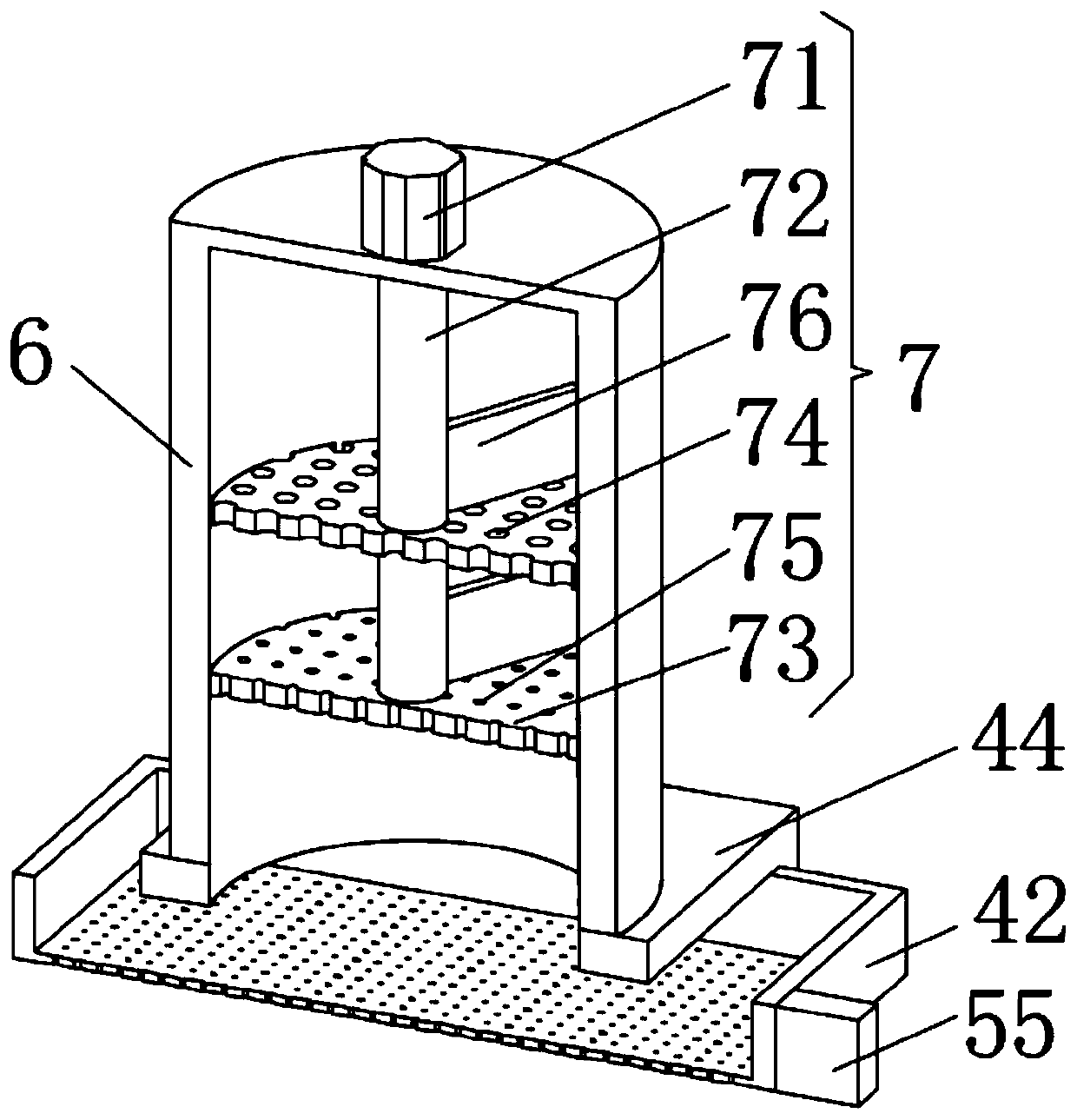 Purification device for veterinary drug intermediate production