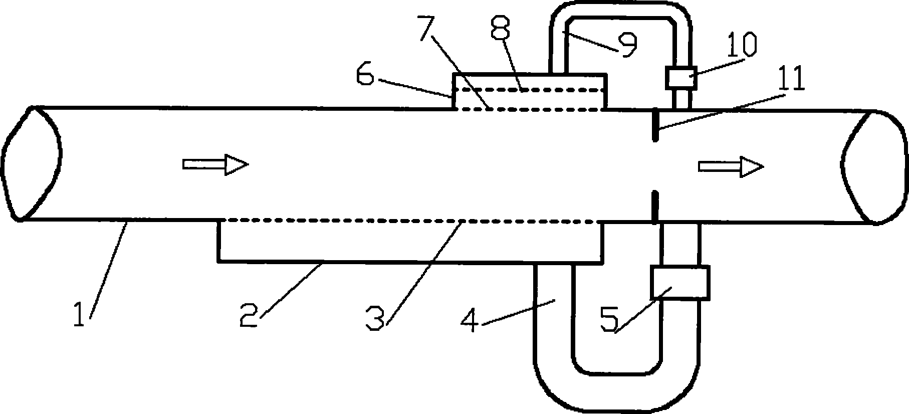 Flow measuring device for gas-liquid two-phase fluid and measuring method thereof