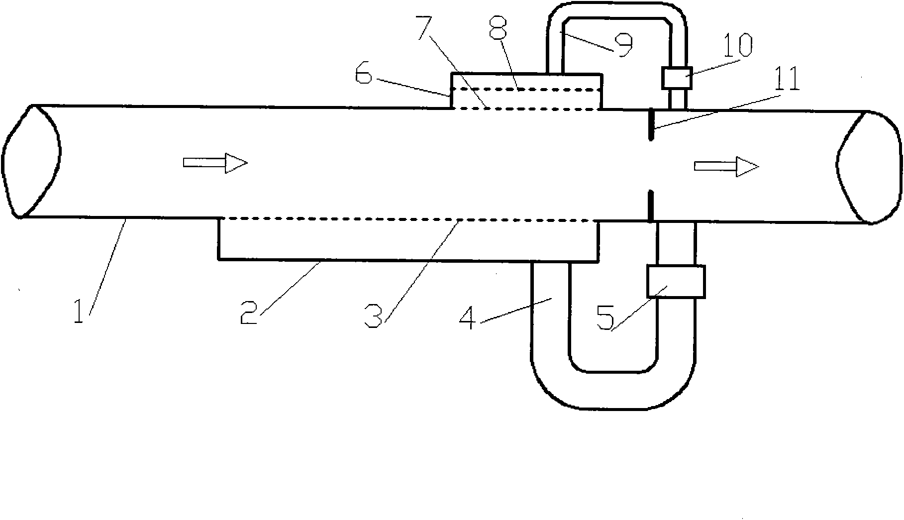 Flow measuring device for gas-liquid two-phase fluid and measuring method thereof