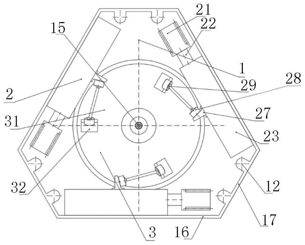 Box type three-degree-of-freedom stabilized platform based on 3PSS-S parallel mechanism and attitude adjusting method thereof