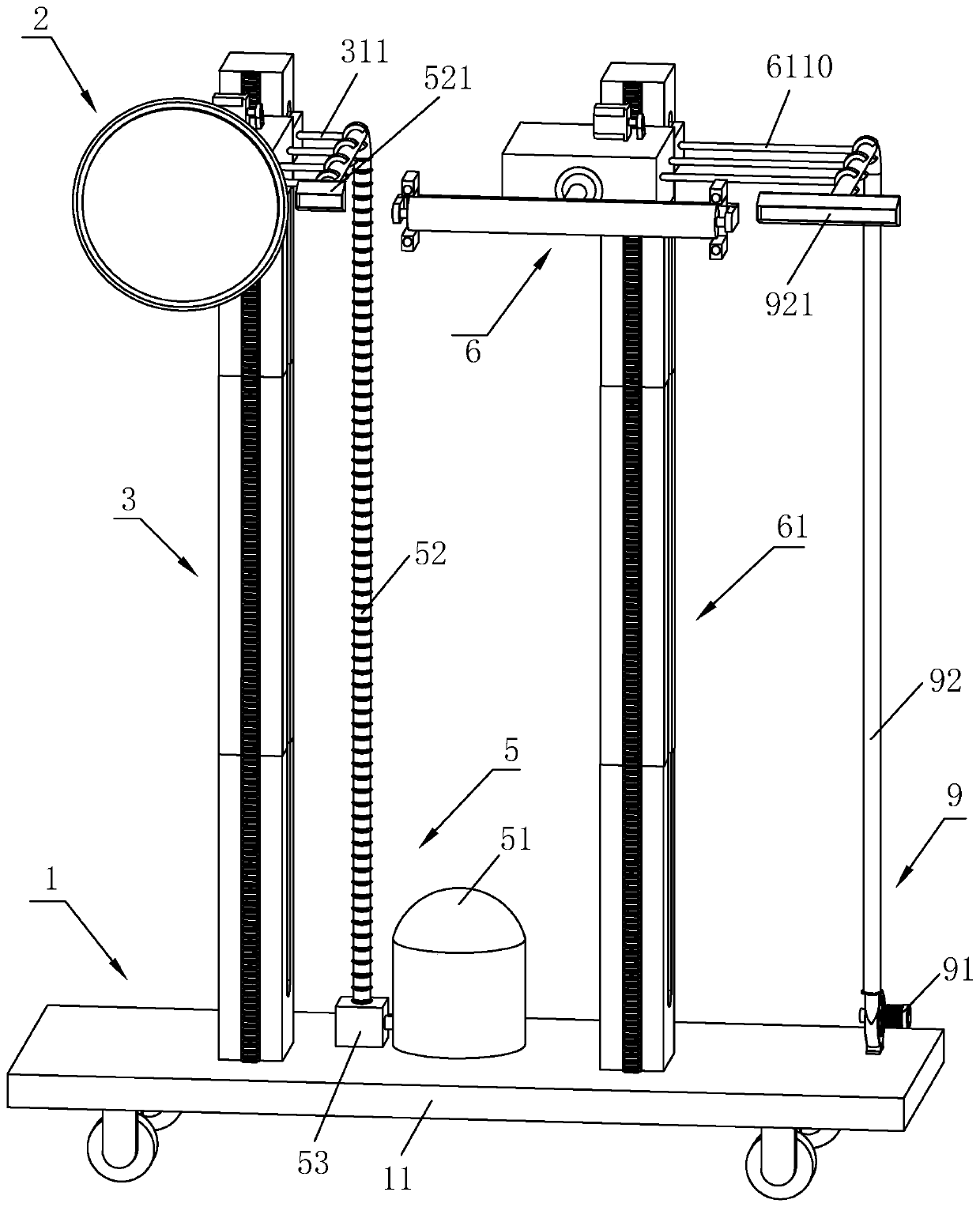 Wall surface grinding device for building decoration