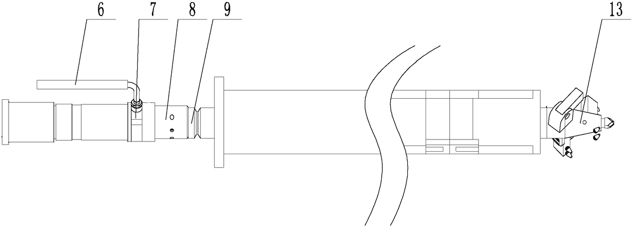 Self-lubricating water injection and gas injection method and structure of rotary excavation equipment