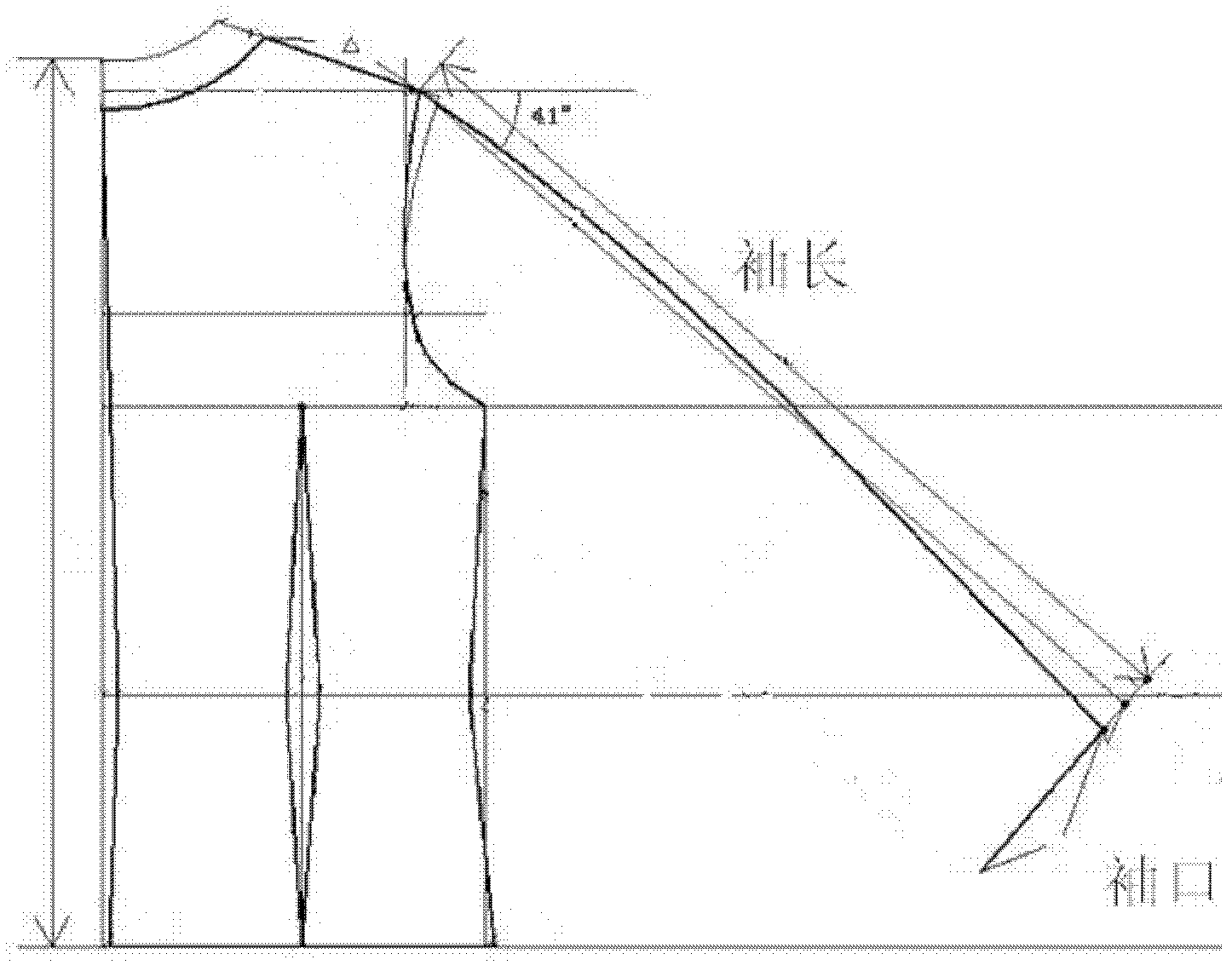 Fit raglan sleeve model design and manufacturing method