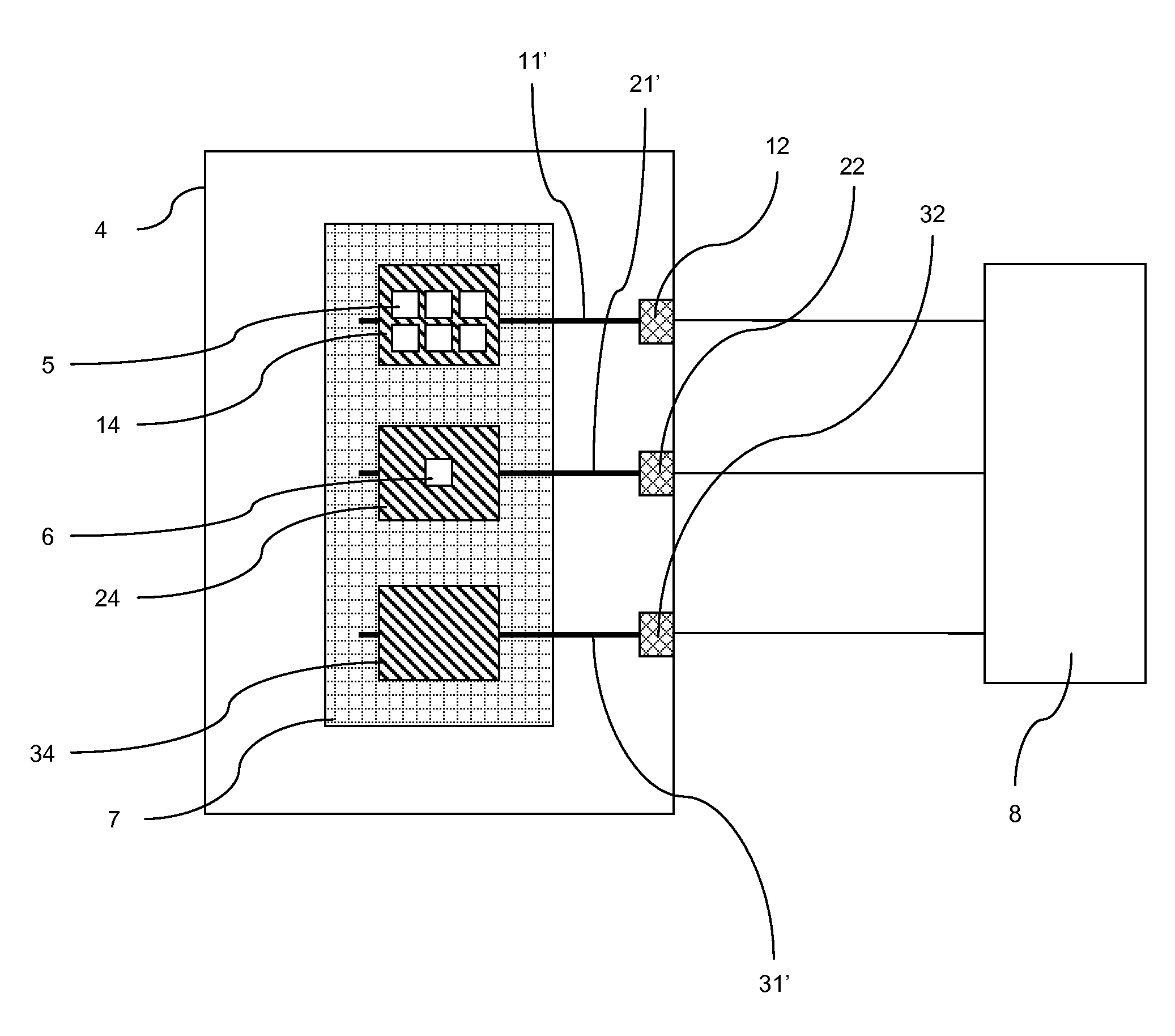 Electrochemical gas sensor containing electric connection lines or housing contact bridges comprising carbon nanotubes