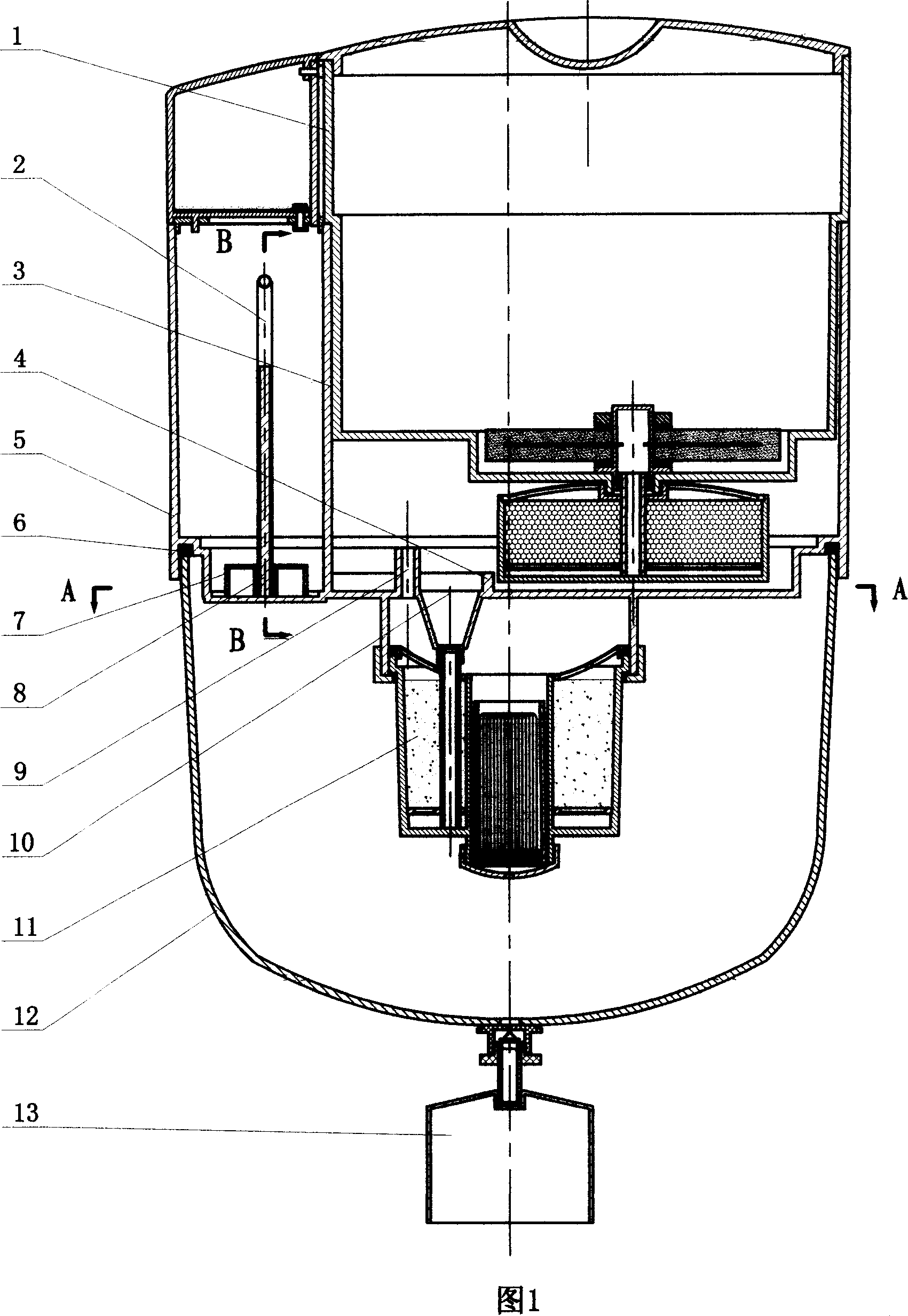 Method for preventing drinking machine dedicated water purifying instrument from secondary polluting