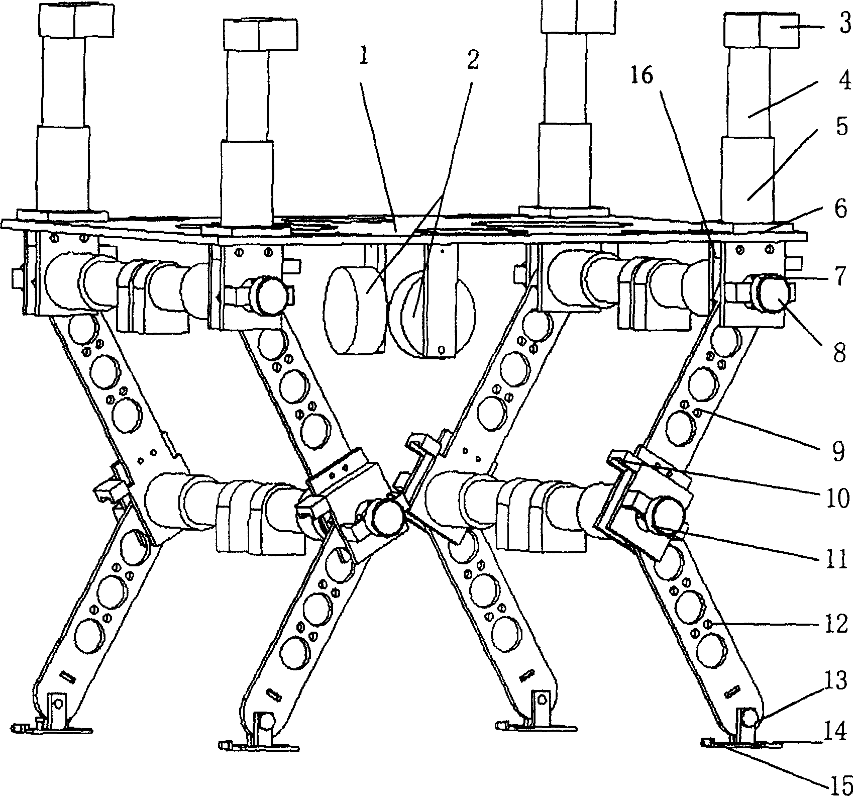 Adjustable four-foot bionic-robot motion structure