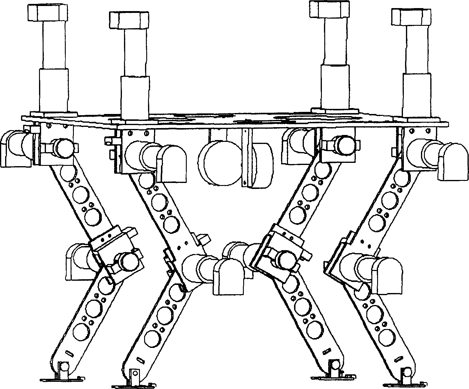 Adjustable four-foot bionic-robot motion structure