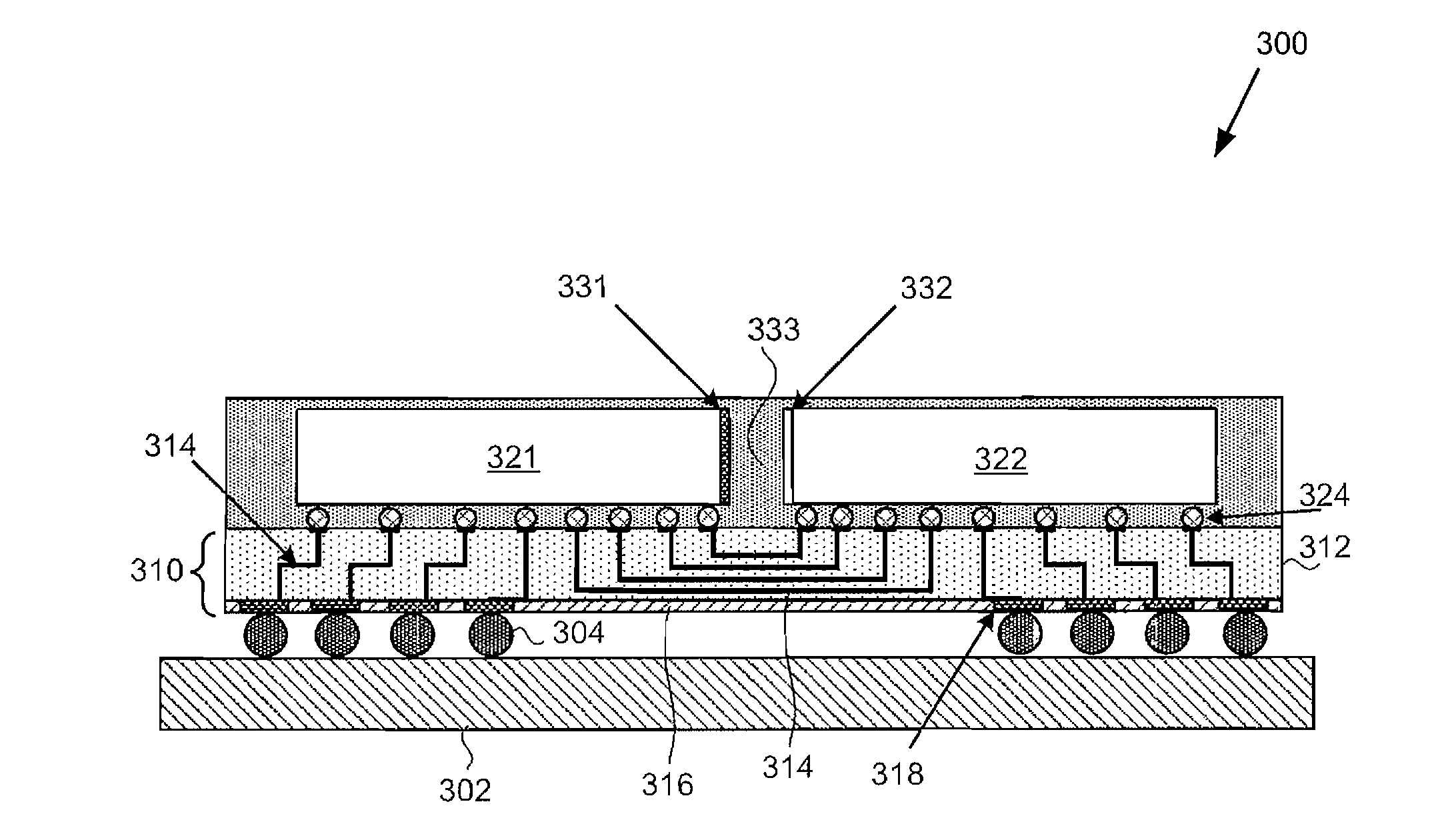 Semiconductor Package with Ultra-Thin Interposer Without Through-Semiconductor Vias