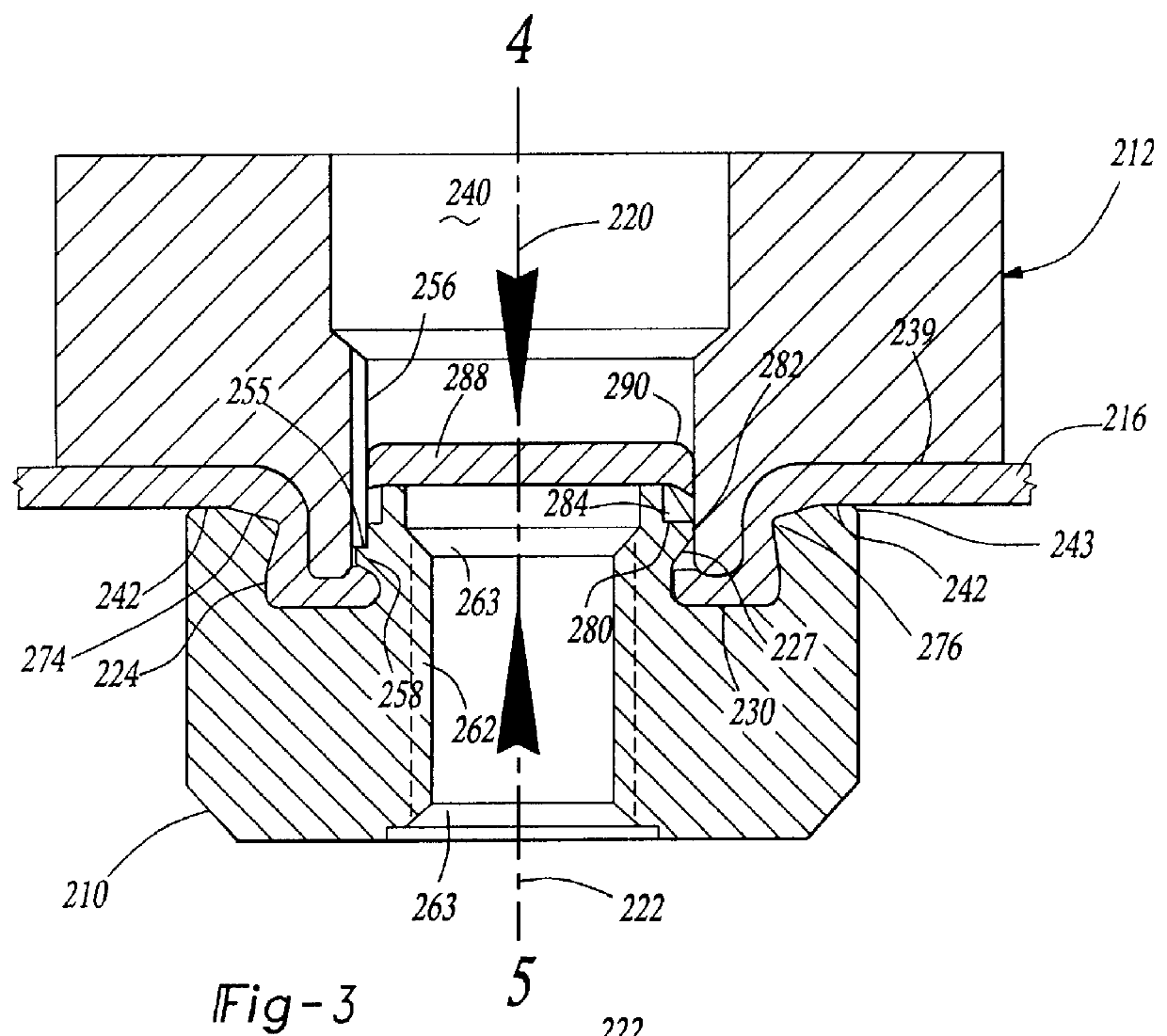 Element, method of attaching the element to a plate-like component, component assembly and die button