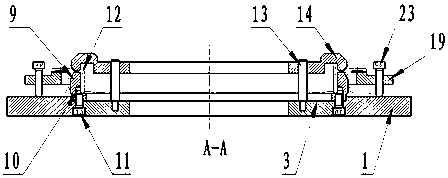 Auxiliary supporting clamp for thin-walled part edge and hole machining and working method of auxiliary supporting lamp