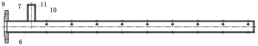 Liquid heat-conducting medium injection pipe and heating device