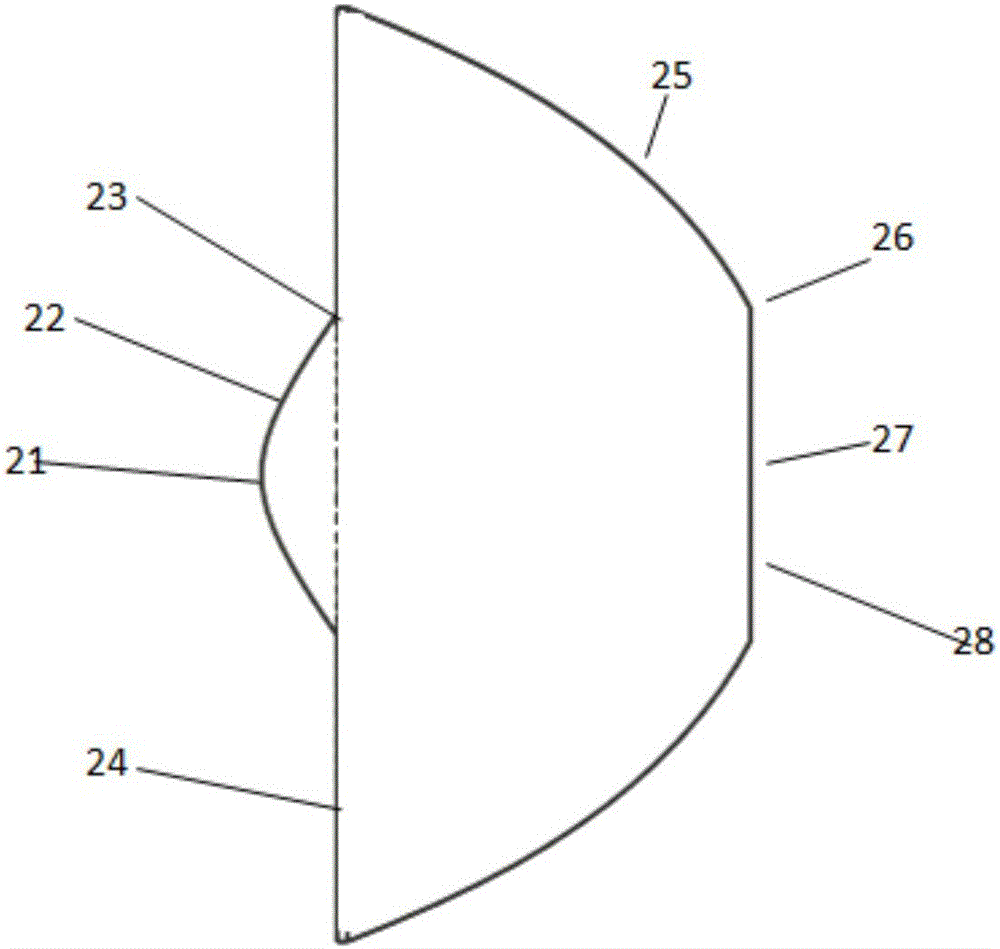 Combined lens for LED motocycle headlamp