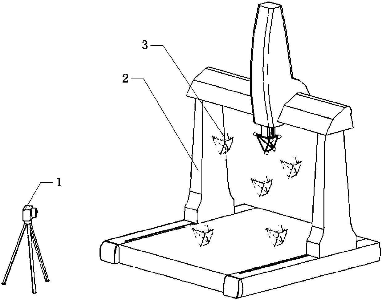 Movable-type calibration method for camera parameters of industrial photogrammetry system