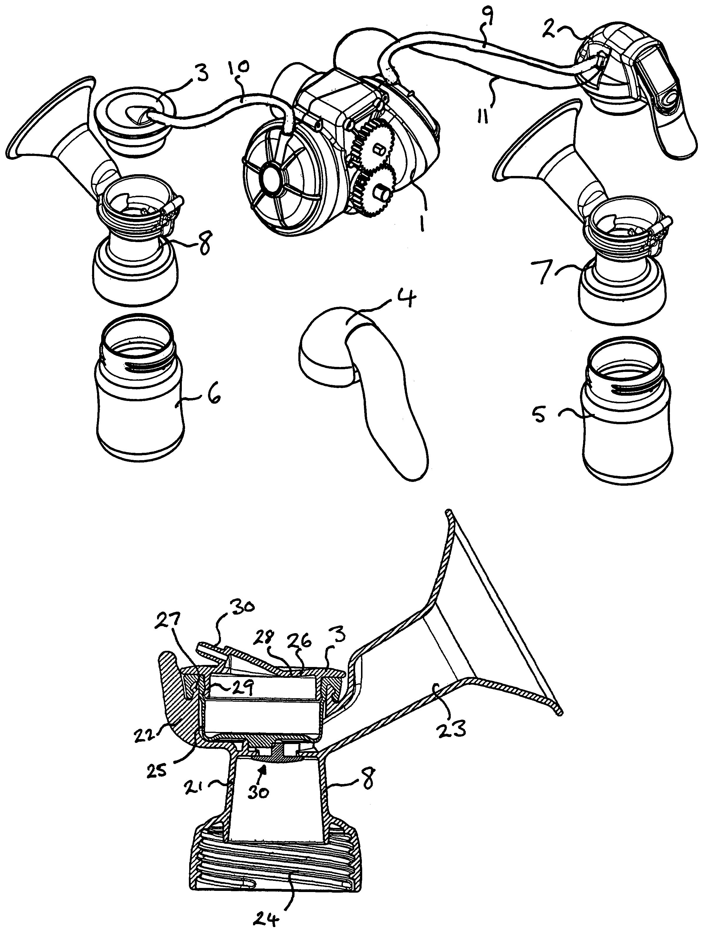 Powered breast pump