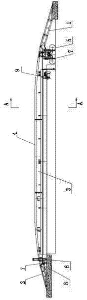 Self-propelled tunnel ultra-long inverted arch movable template steel box girder trestle