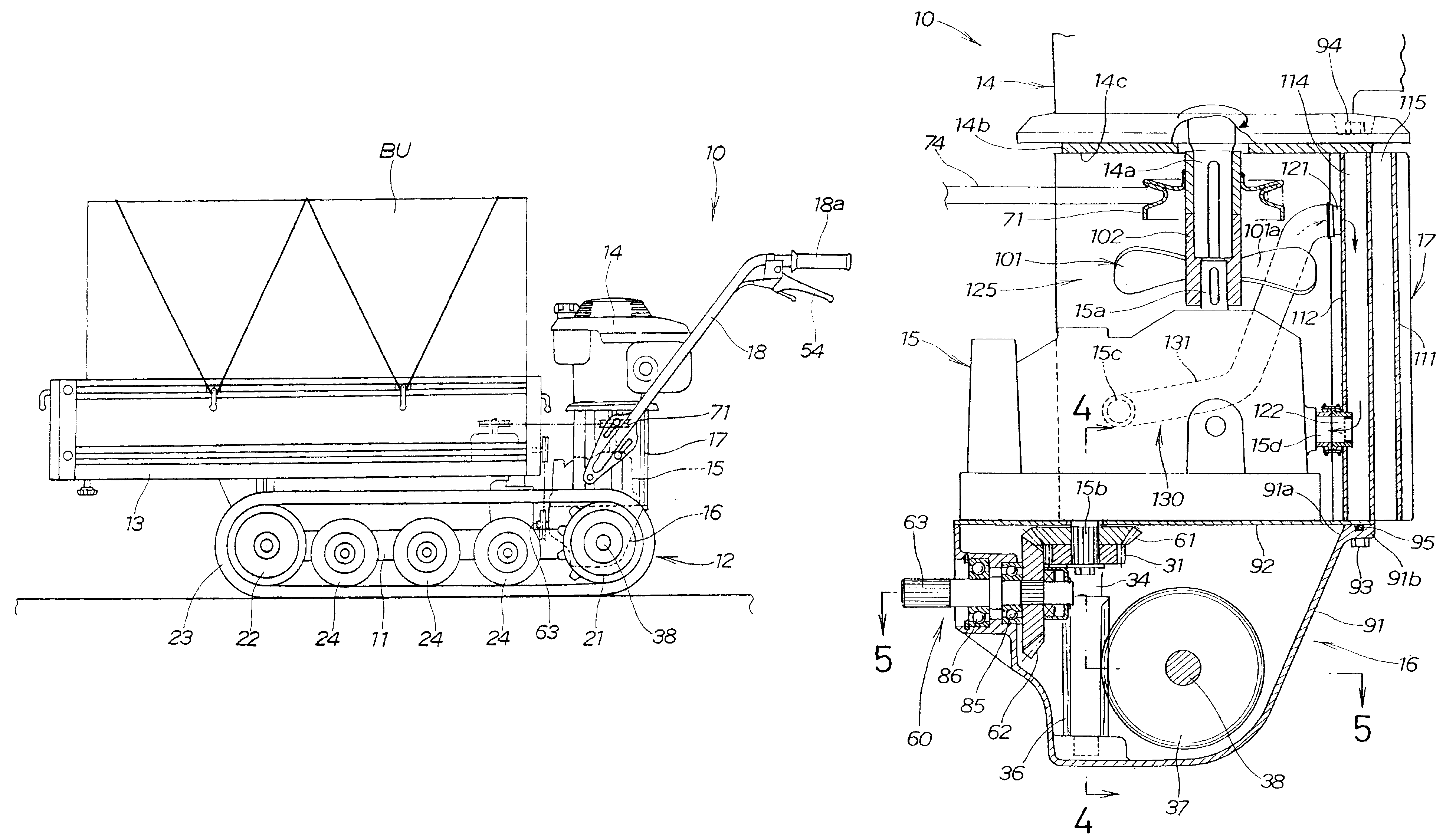 Self-propelled operating machine