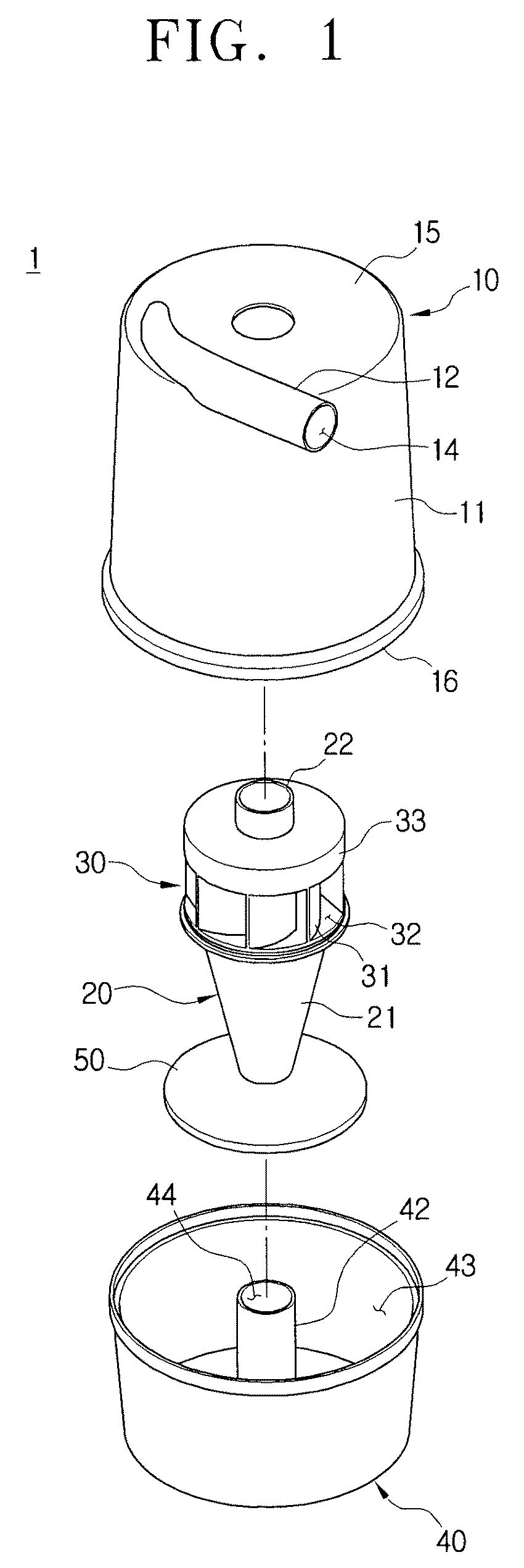 Cyclone dust collecting apparatus for vacuum cleaner