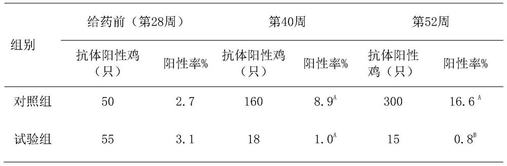 Application of pharmaceutical composition in preparation of medicine for preventing and treating Salmonella infection in laying hens