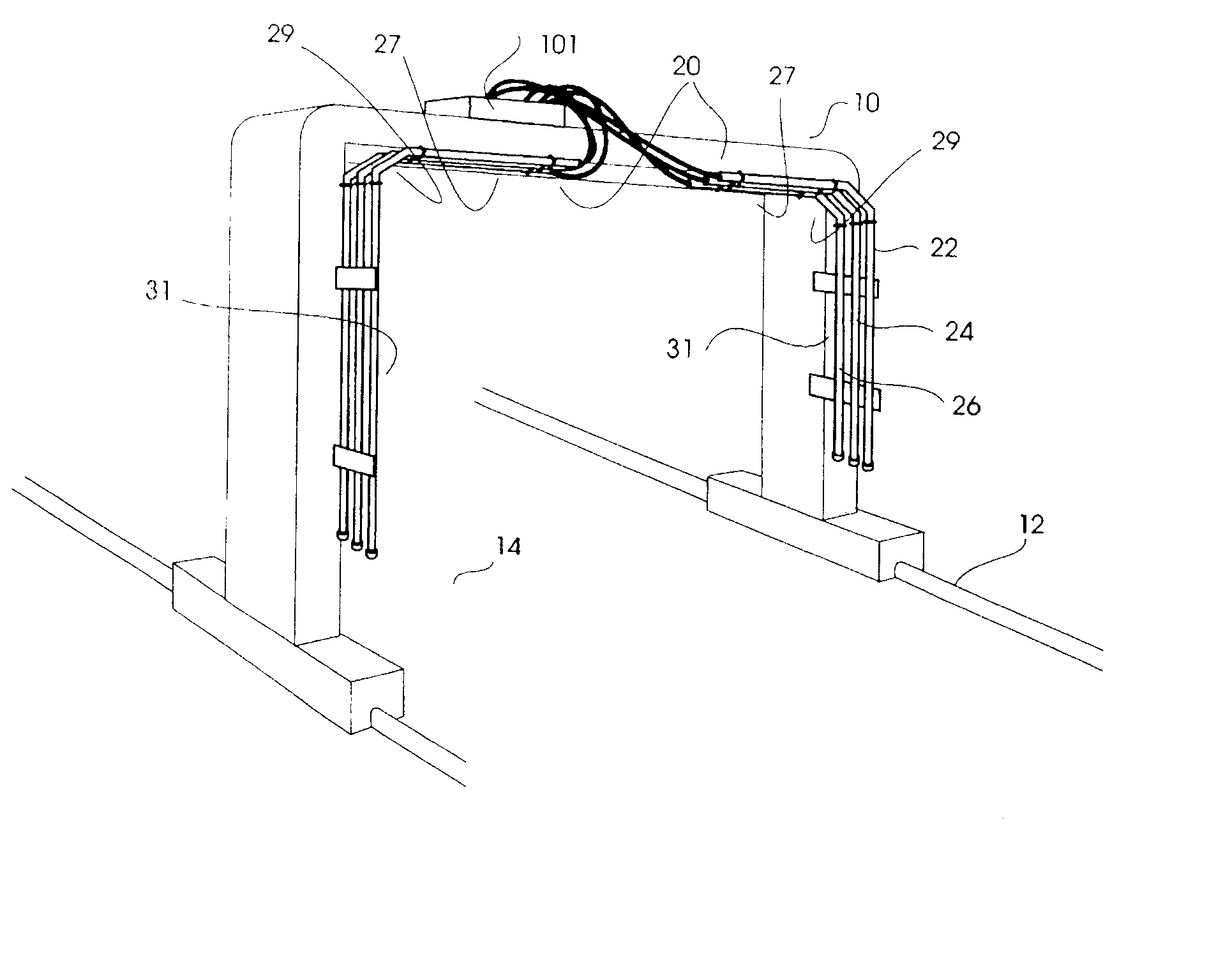 Foam apparatus for use with roll-over and/or automatic type car wash