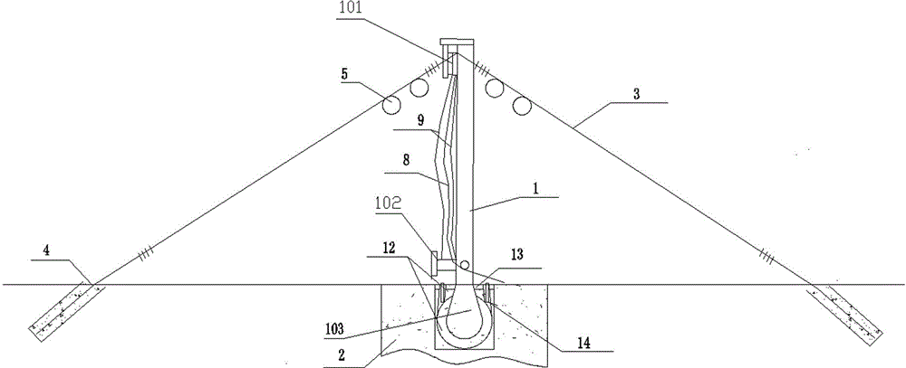 Roadbed wind and sand prevention facility capable of automatically adjusting wind and sand preventing direction in strong wind area of Gobi desert