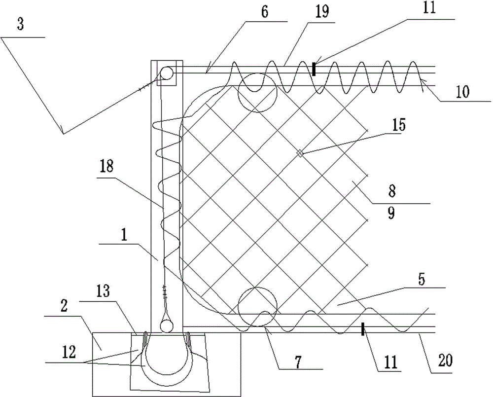 Roadbed wind and sand prevention facility capable of automatically adjusting wind and sand preventing direction in strong wind area of Gobi desert