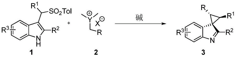 Method for synthesizing substituted cyclopropane compounds through dearomatizing indole