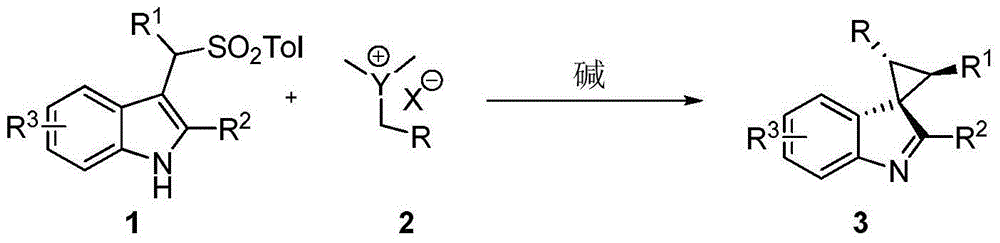 Method for synthesizing substituted cyclopropane compounds through dearomatizing indole