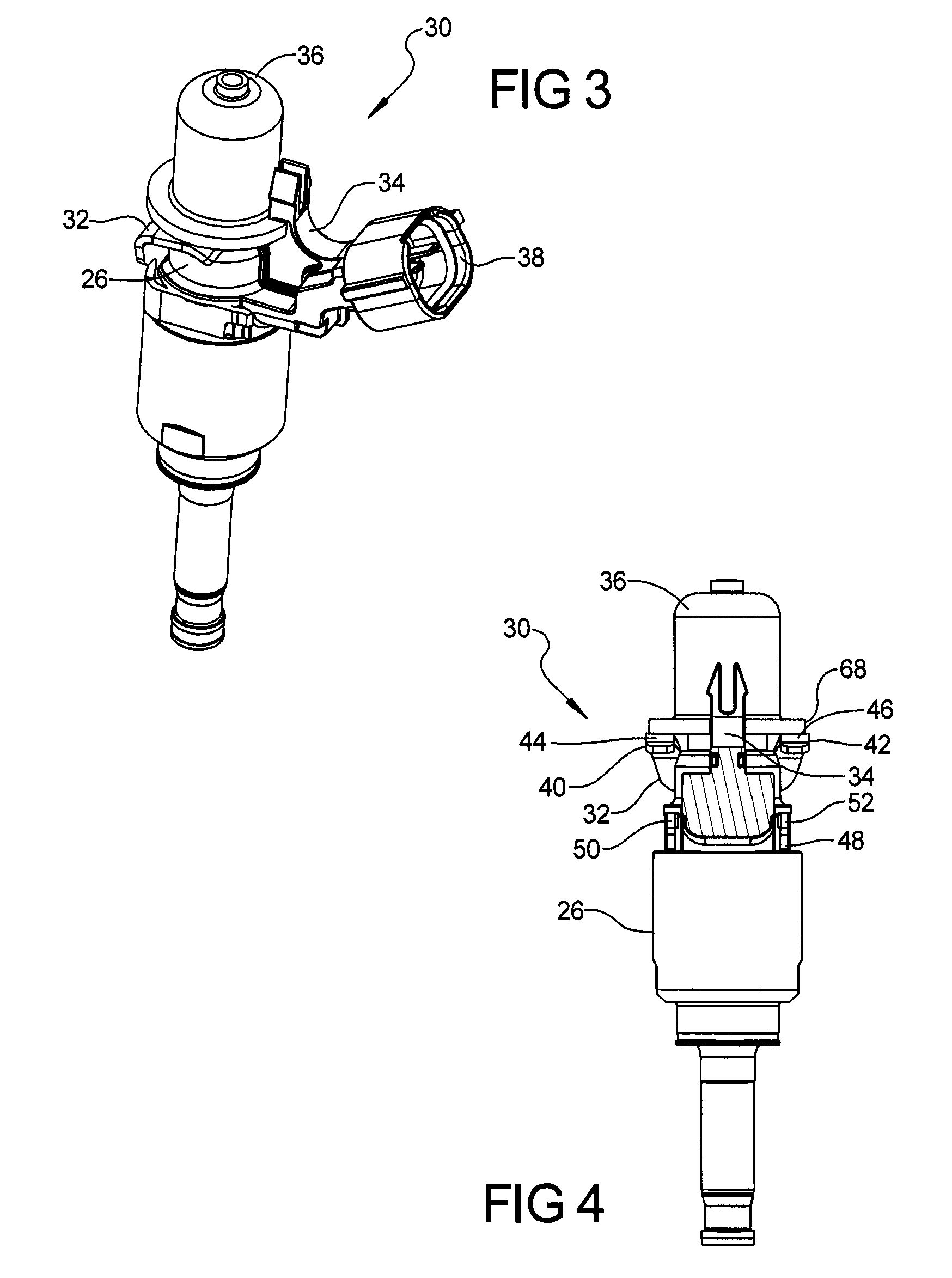 Integrated fuel injector orientation and retention device