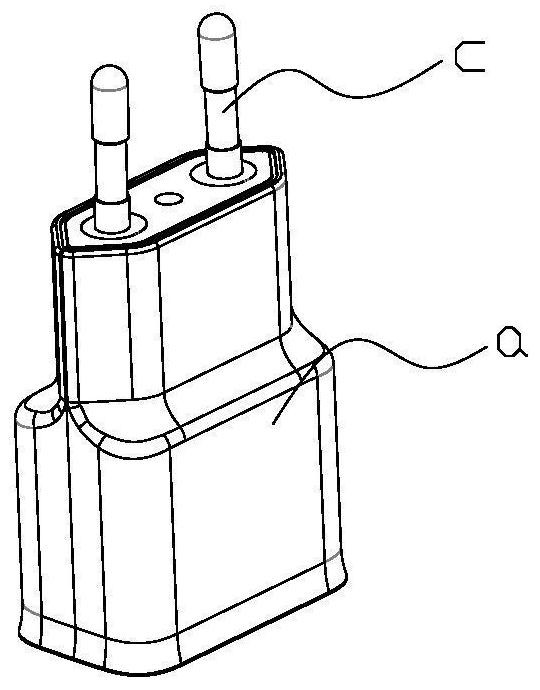 Loading device and loading method for power supply plug plastic shell