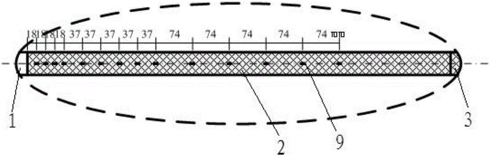 Testing apparatus for attenuation law of stress wave of quasi-brittle materials under explosion and quantitative characterization method