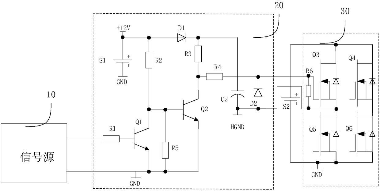 Inverter upper bridge driving circuit