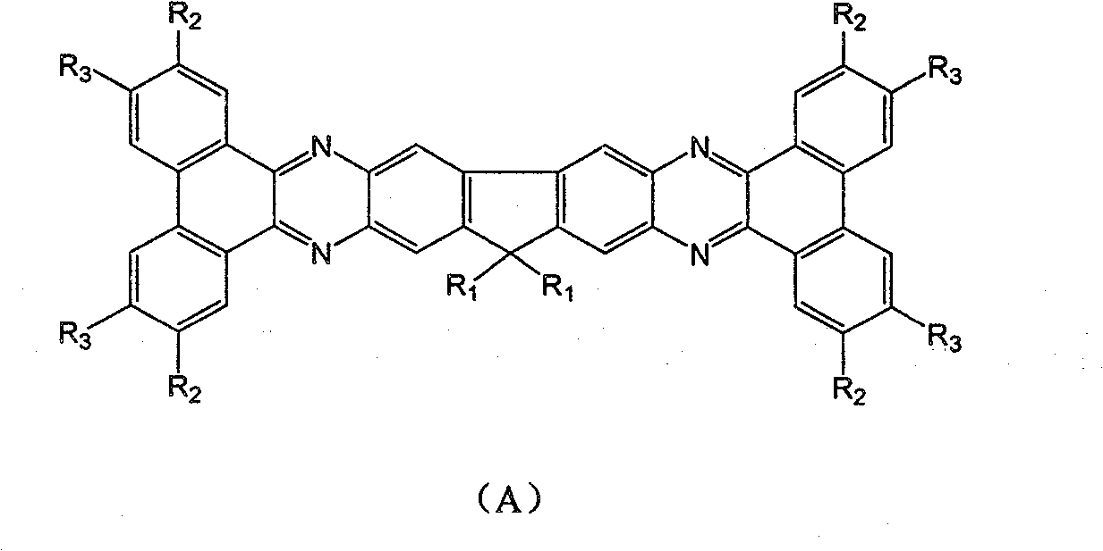 Fluorene derivative containing large conjugated molecule and preparation thereof