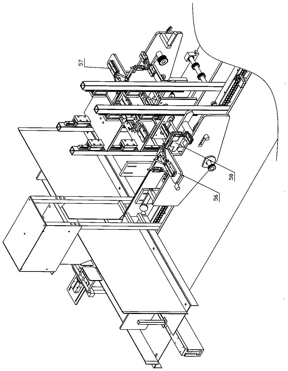 Hand bag rope penetrating mechanism